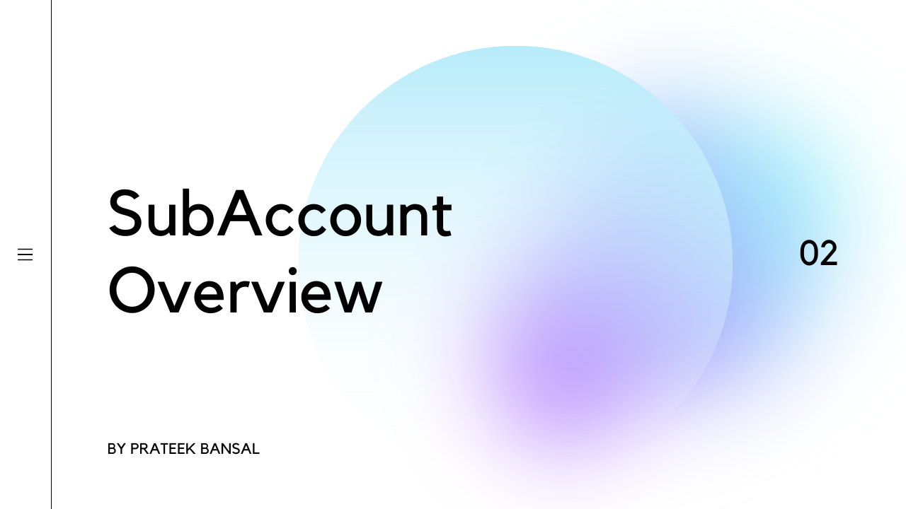 Subaccount overview