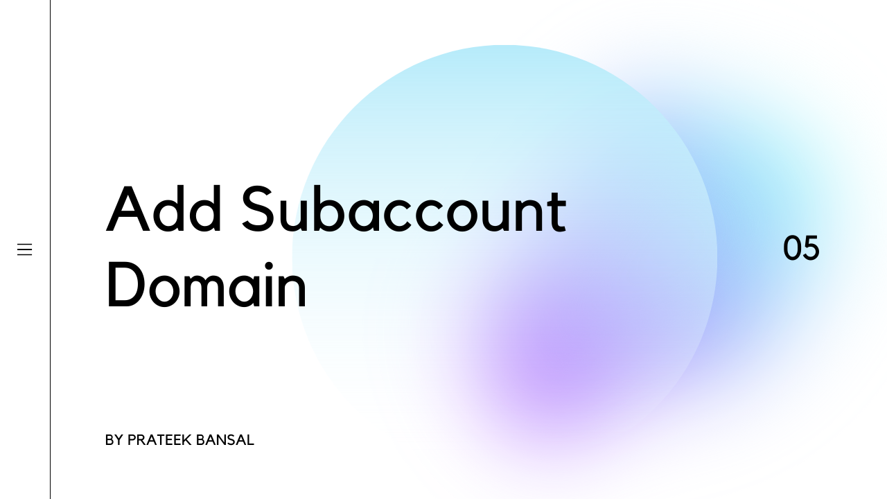 add subaccount domain