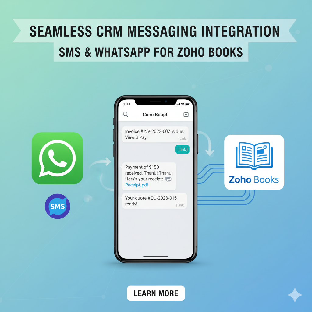 Sending SMS And WhatsApp Messages Via Webhook In Zoho Books - CRM Messaging