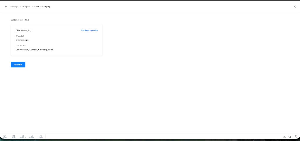 CRM Messaging widget settings in Zoho SalesIQ
